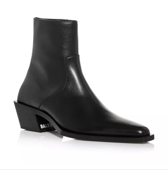 $1,190 Balenciaga Tiaga Black Leather Ankle Boots Size 46 US 13 BNIB - Picture 1 of 12